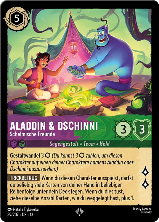 Aladdin and Genie card