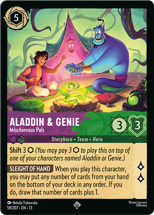 Aladdin and Genie card
