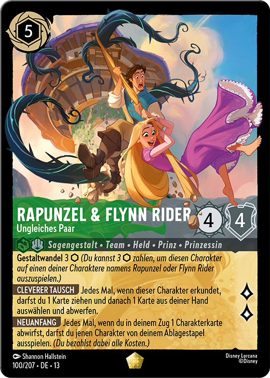 Rapunzel and Flynn Rider card