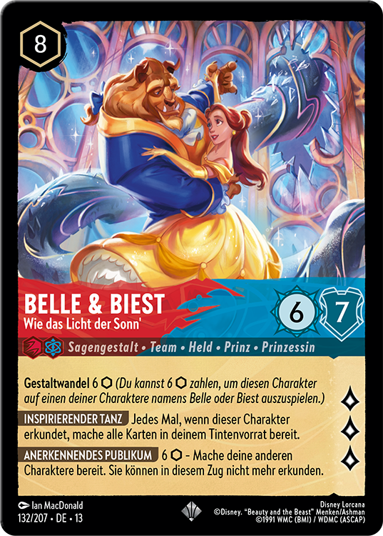 Belle and The Beast duo card for Disney Lorcana