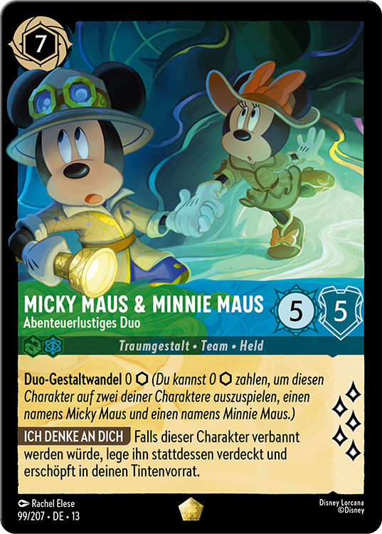 Mickey and Minnie Mouse duo card