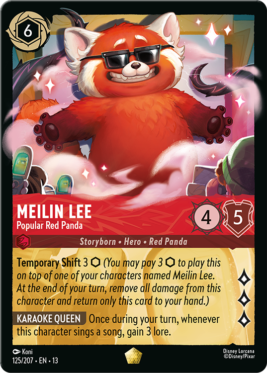 Meilin Lee as a Red Panda wearing sunglasses, a card from Disney Lorcana