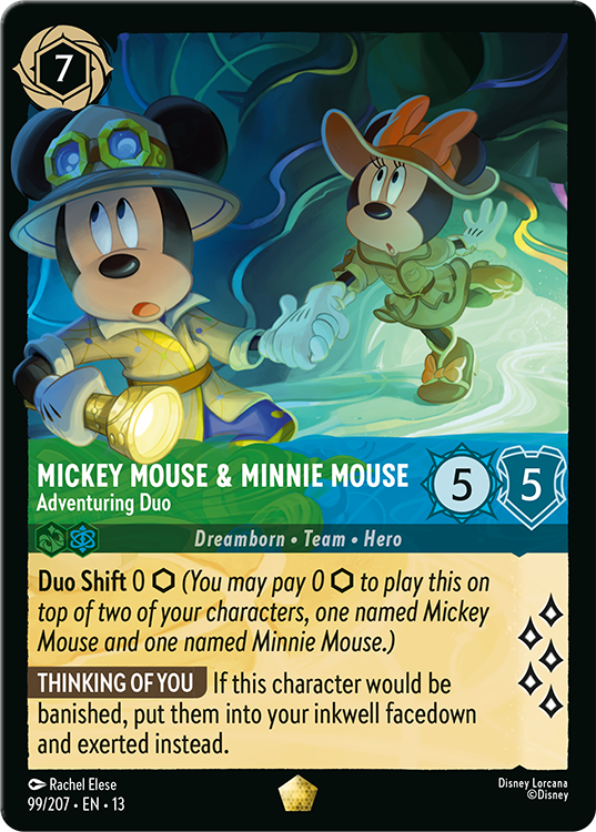 Mickey and Minnie Mouse duo card