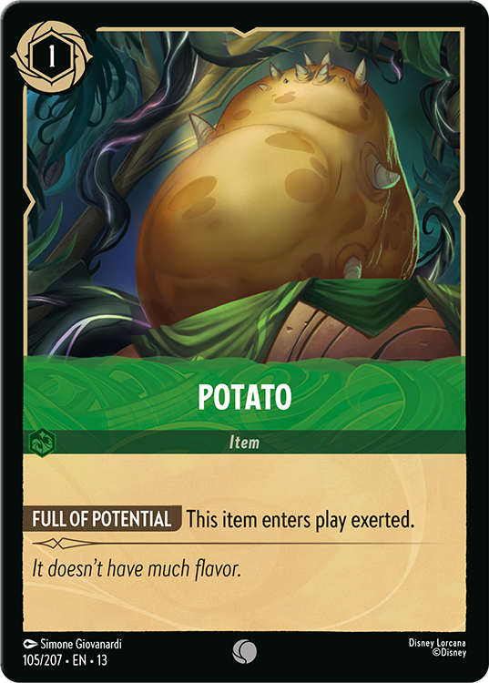 Potato card from Disney Lorcana