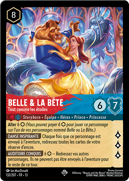 Belle and The Beast duo card for Disney Lorcana